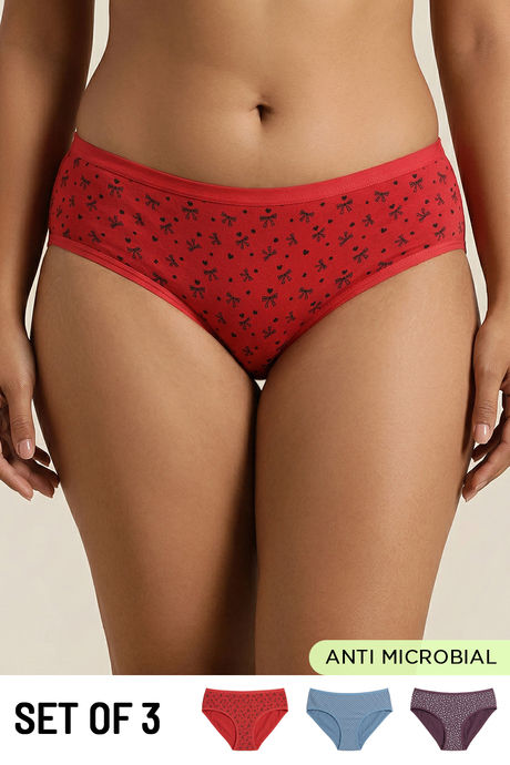 Buy Zivame Low Rise Full Coverage Hipster Panty (Pack of 3) - Multicolor